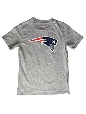 NFL New England Patriots Tshirt Boys Small Gray Fanwear Crew Neck